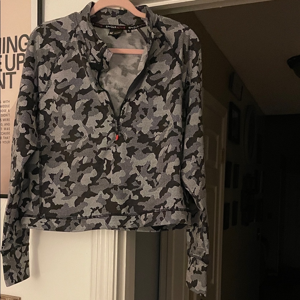 Spyder Gray and Black Camouflage Hoodie